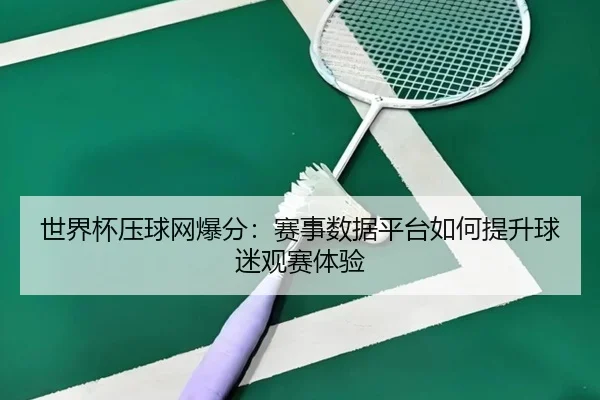 世界杯压球网爆分：赛事数据平台如何提升球迷观赛体验